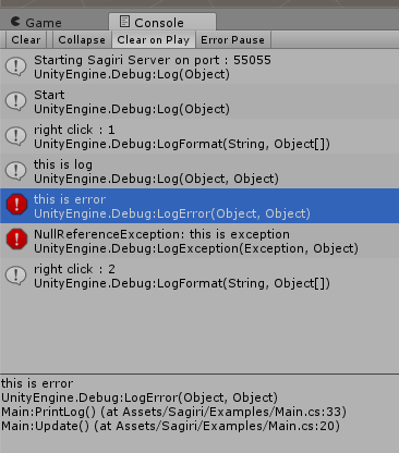 logs in unity