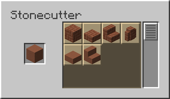 Terracotta Bricks recipes in the Stonecutter.