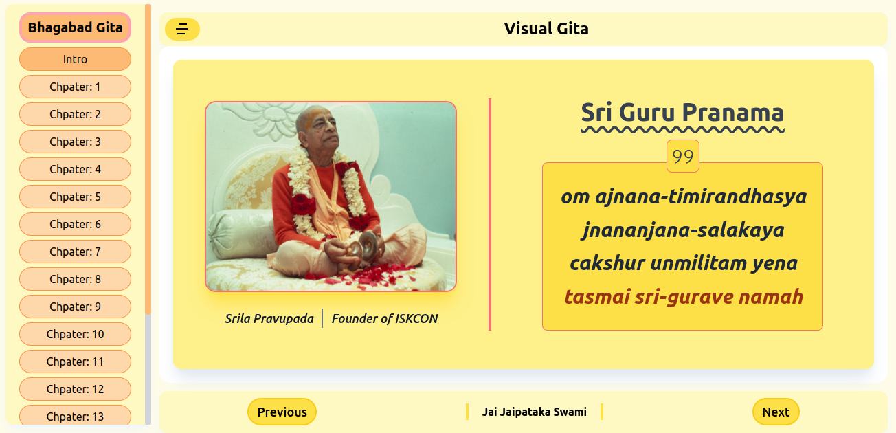 Visual Gita - Guru Pronam