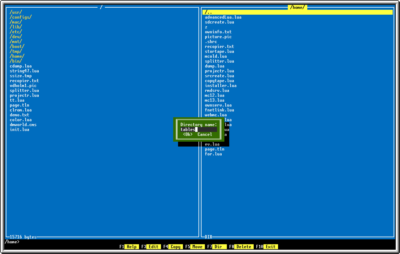 Screenshot 7: The "Directory name" dialog