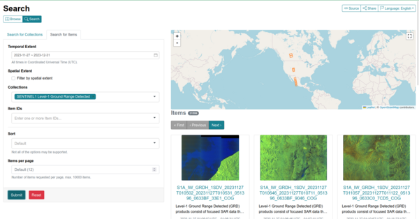 STAC browser example