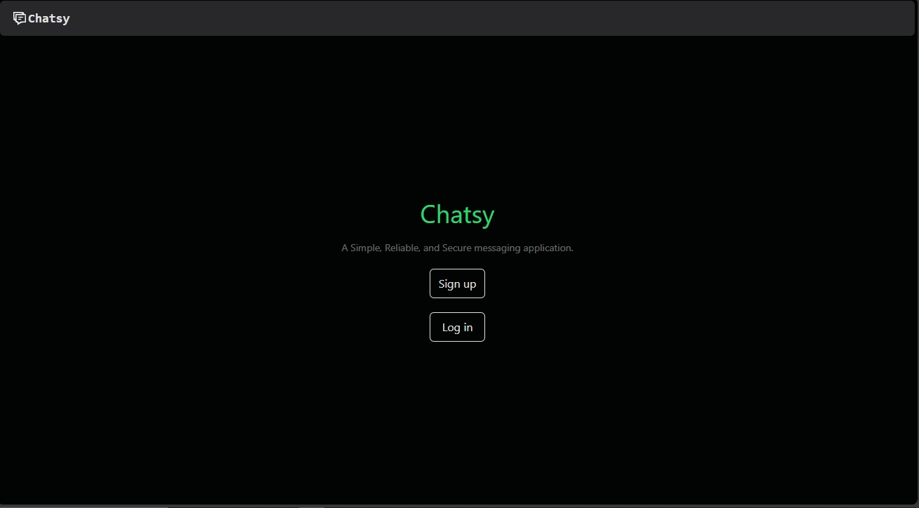 Screen Shot of the Chatsy Landing page