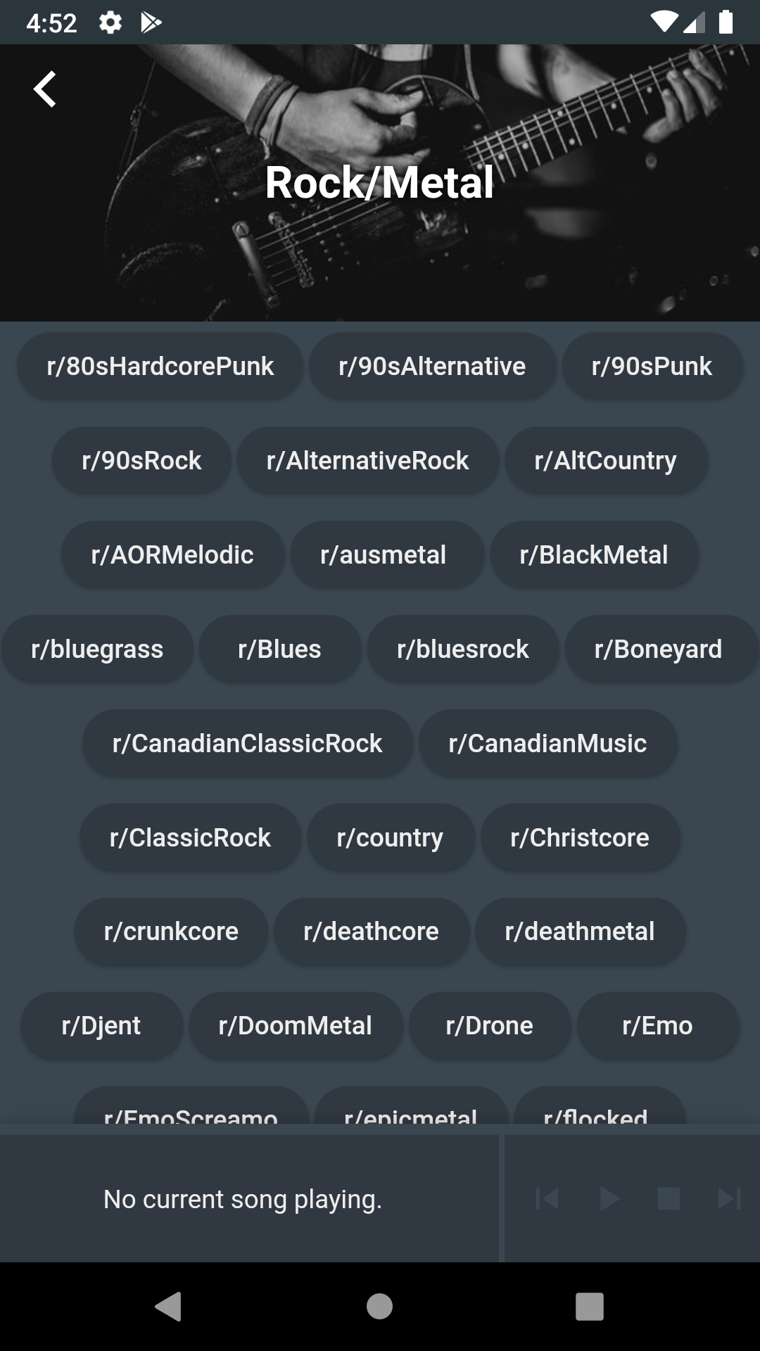 Subreddits Screen