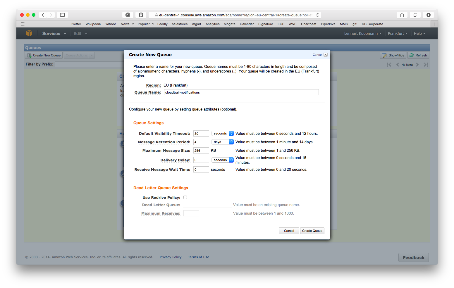 Creating a SQS queue