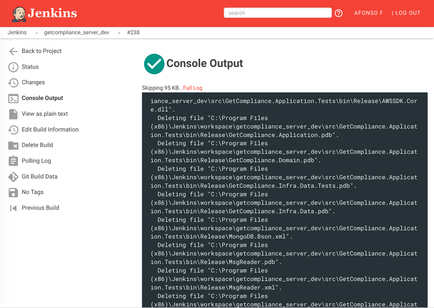 Screenshot jenkins-modern-themes console