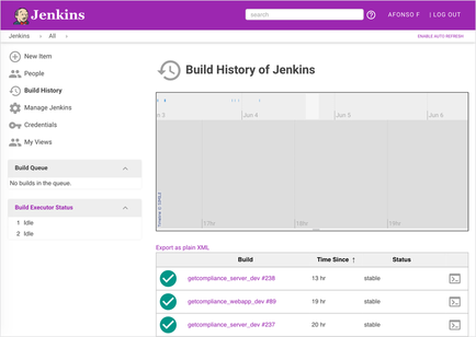 Screenshot jenkins-modern-themes history