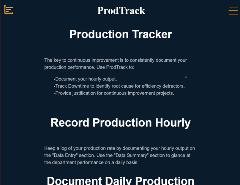 ProdTrack Landing Page