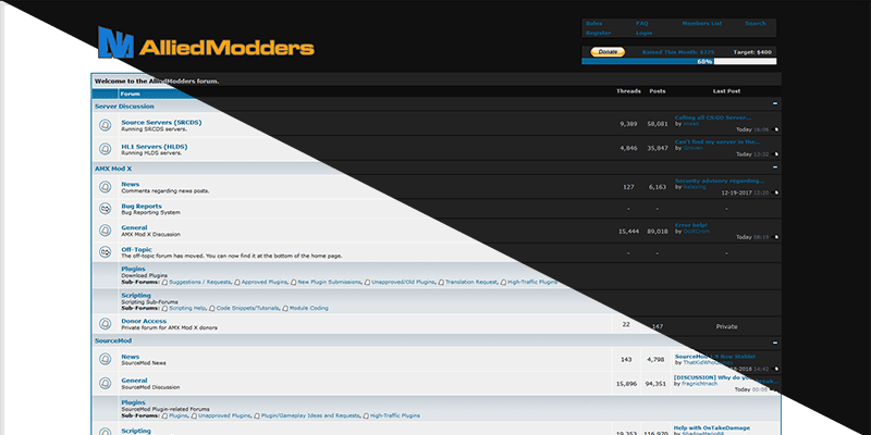 alliedmodders-dark alliedmods forums page