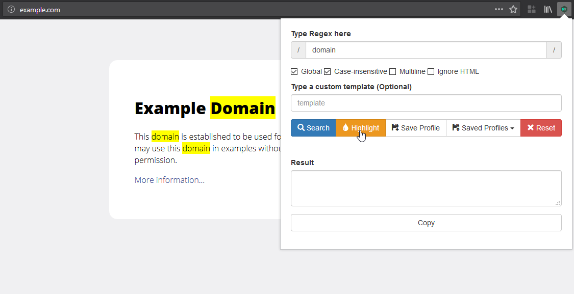 Highlighting example