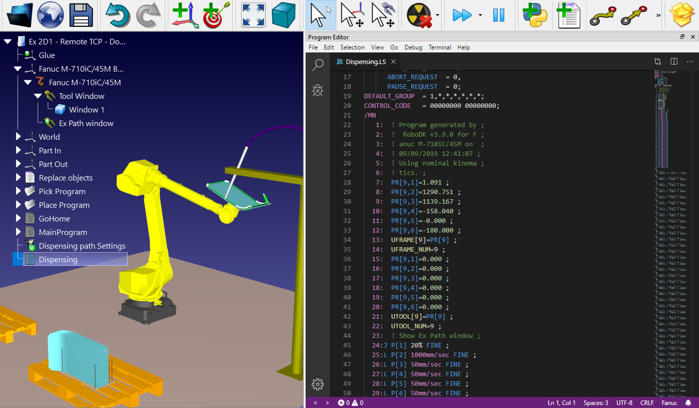 Fanuc LS robot program