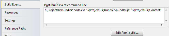 Add Bundler to VS.NET Post-Build event