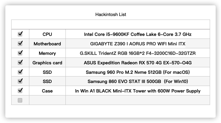 Hackintoshlist