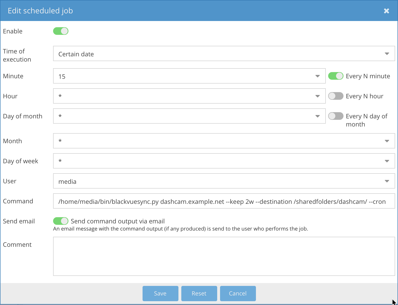 openmediavault Scheduled Job