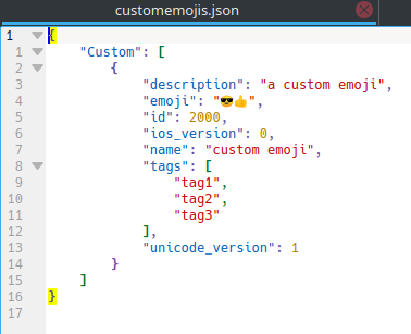 Custom emojis file
