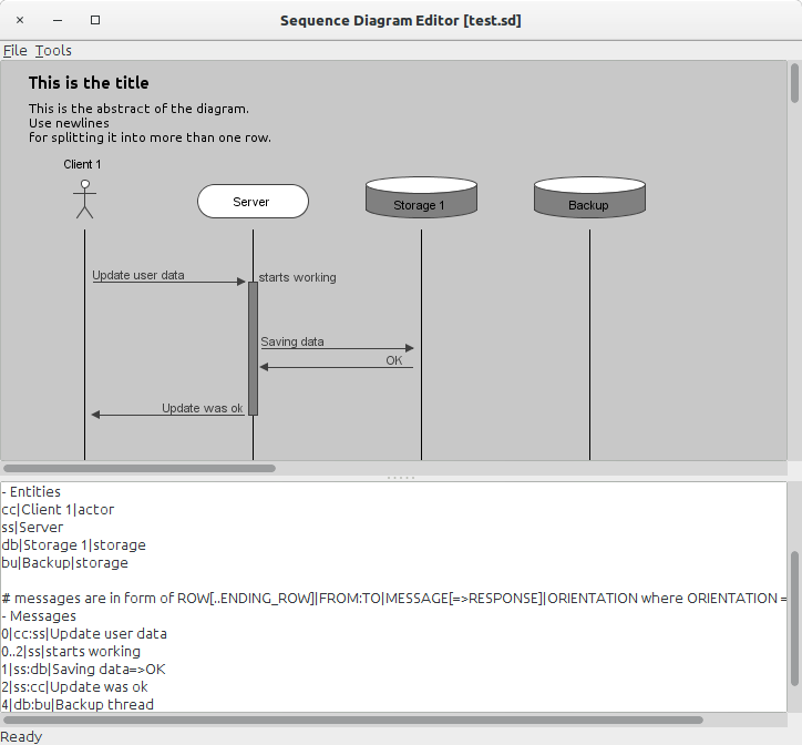 Sequence Diagram Editor screenshot