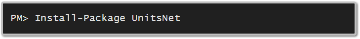 Install-Package UnitsNet