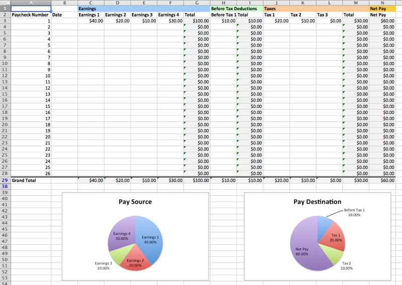 paychecks workbook example