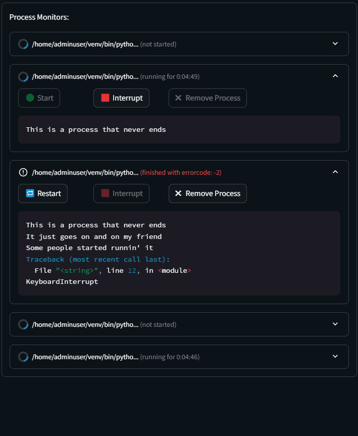 Streamlit Process Monitor Animation