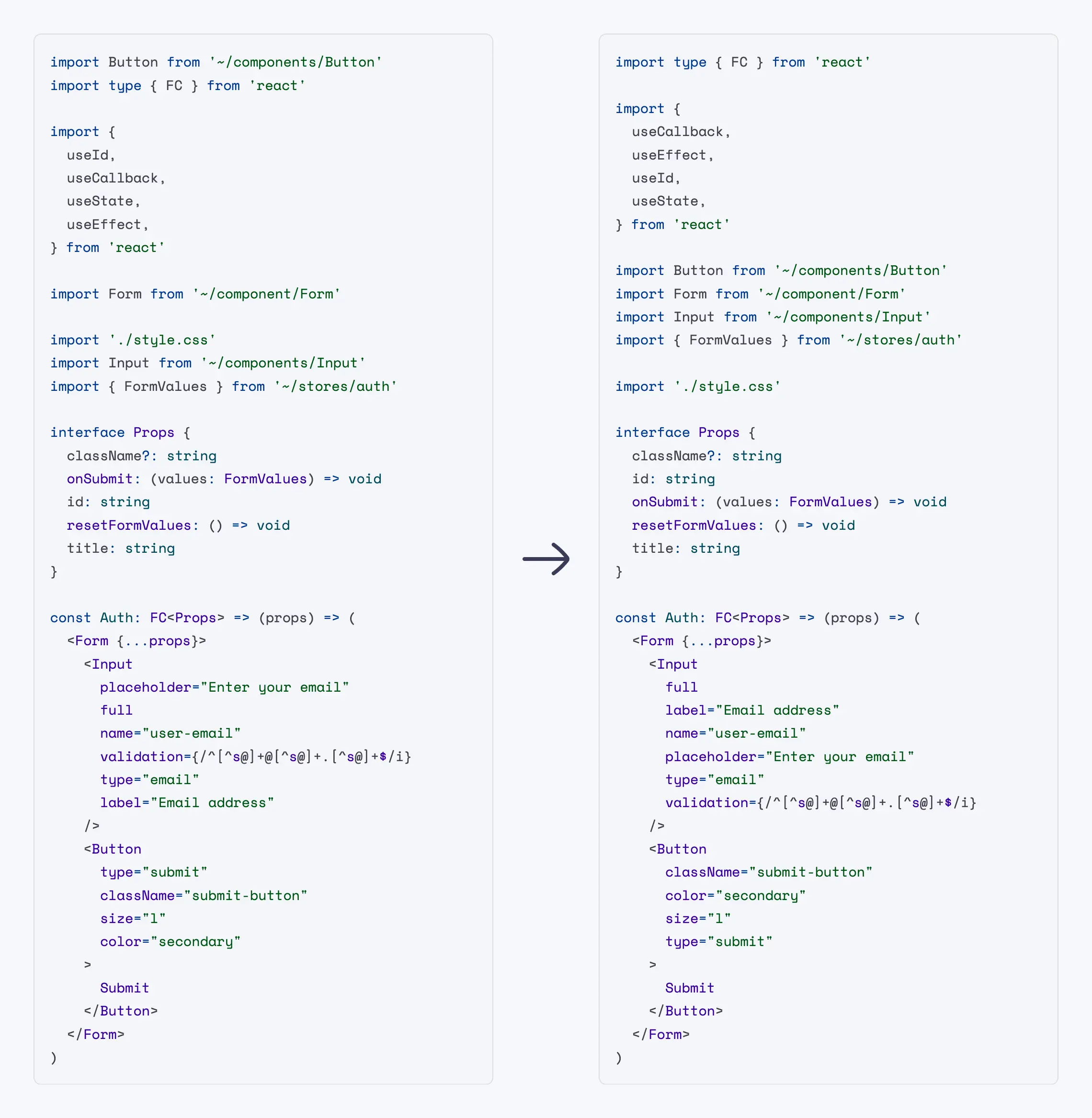 ESLint Plugin Perfectionist alphabetical usage example