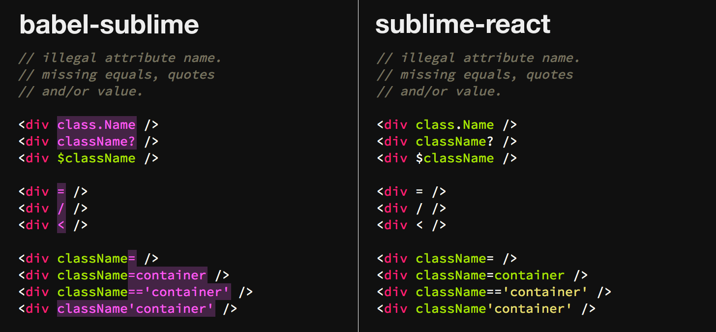 babel-sublime-vs-sublime-react--jsx-illegal