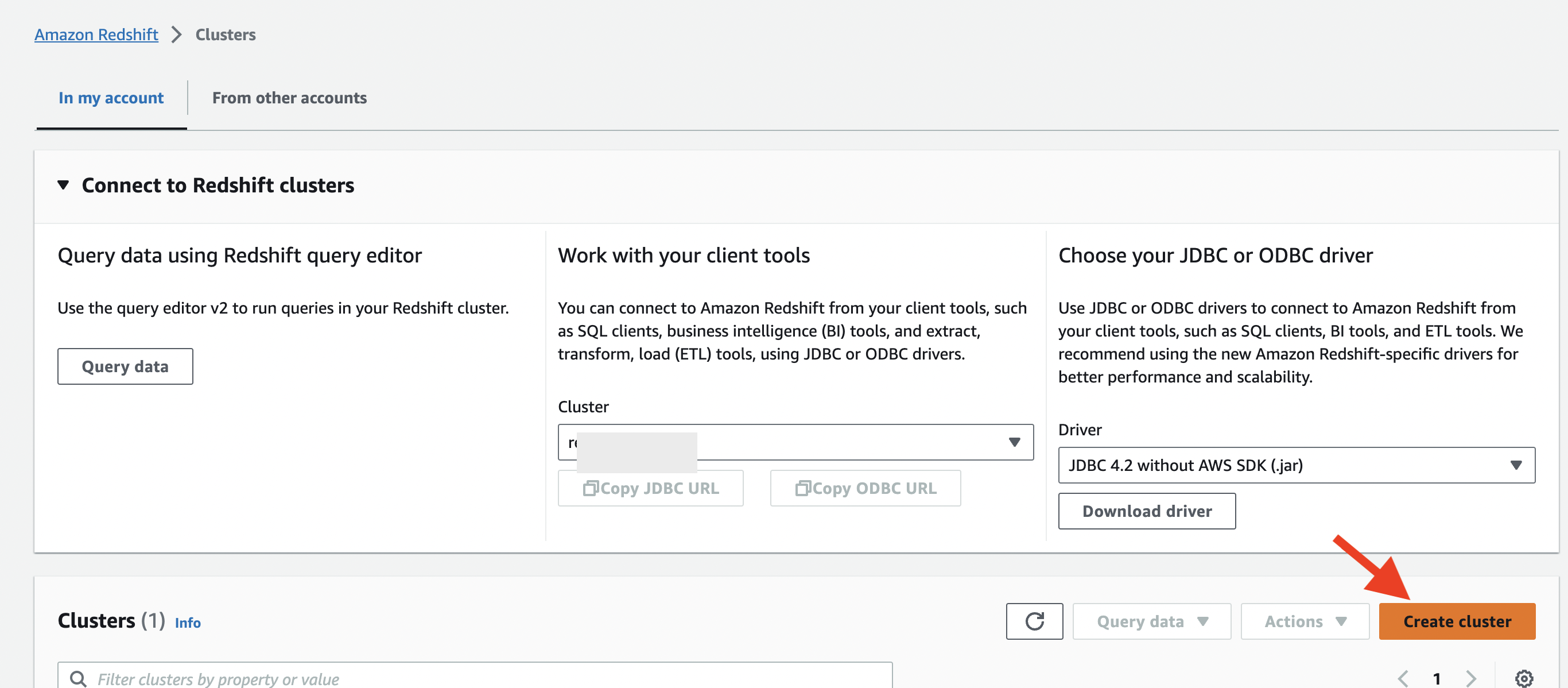 Create cluster