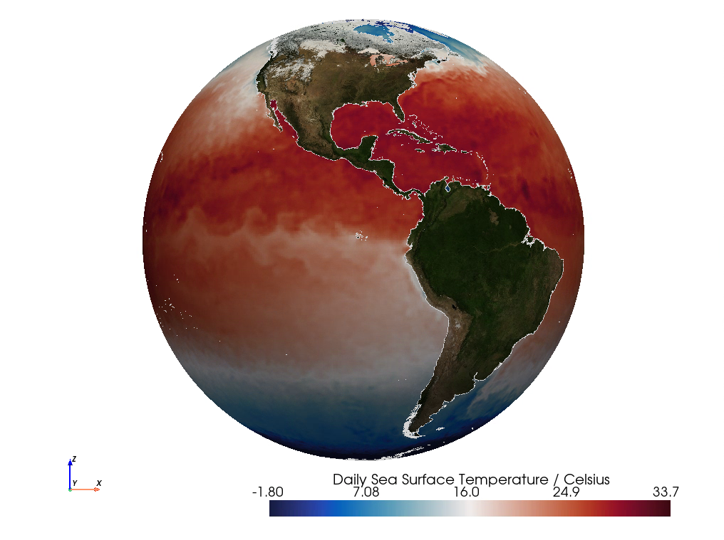 Optimum Interpolation Sea Surface Temperature Advanced Very High Resolution Radiometer Model, Rectilinear Quadrilateral Mesh