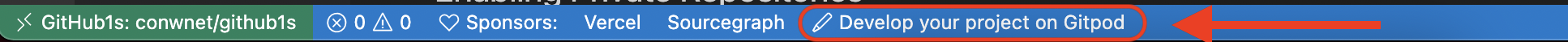 Gitpod Status Bar