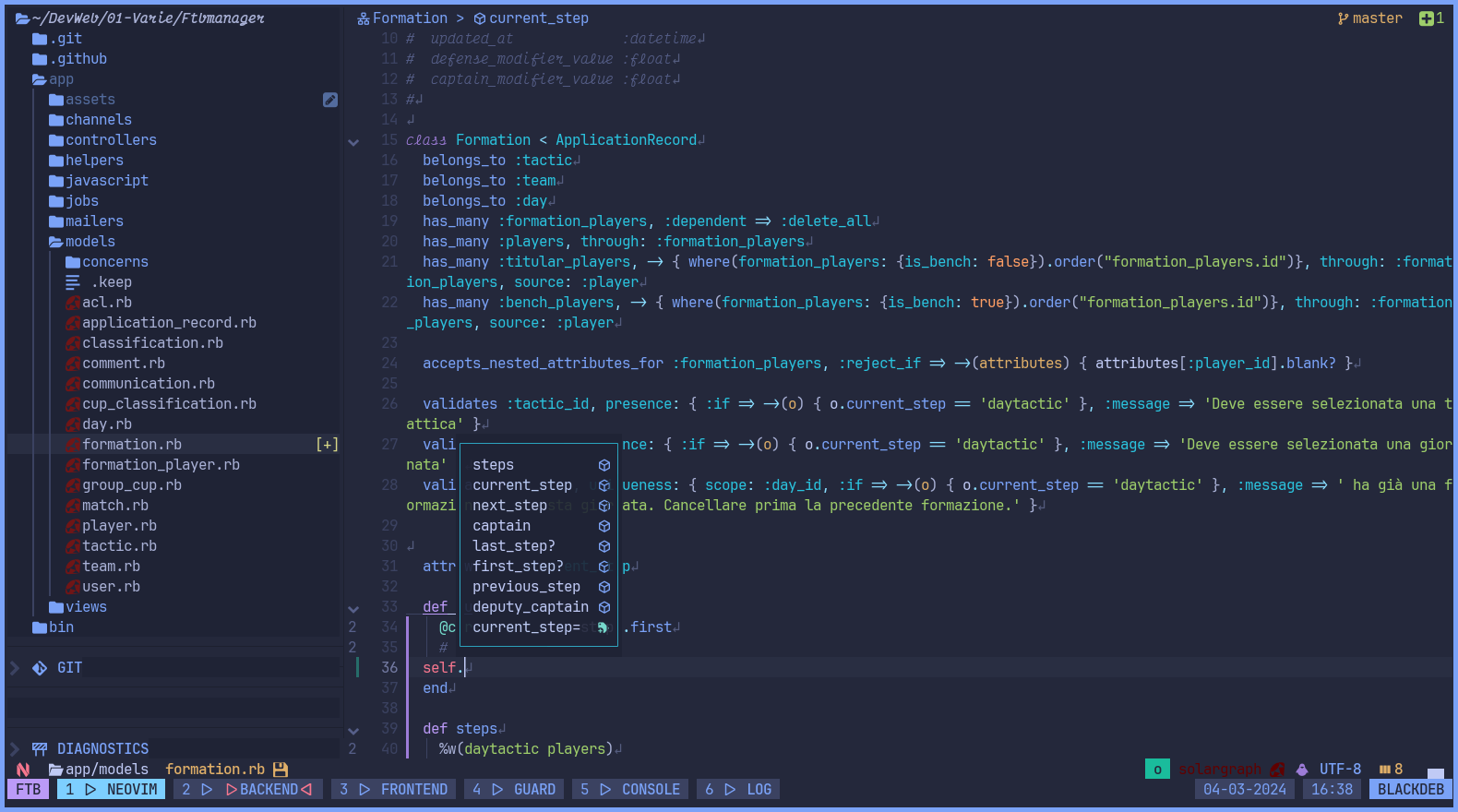 nv-ide + nvim-compe + nvimtree + mini-map 