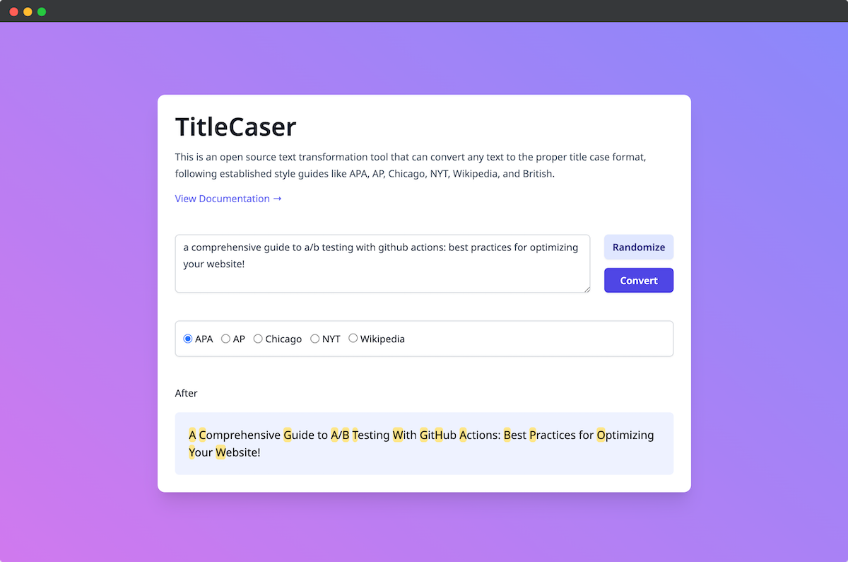 TitleCaser Demo