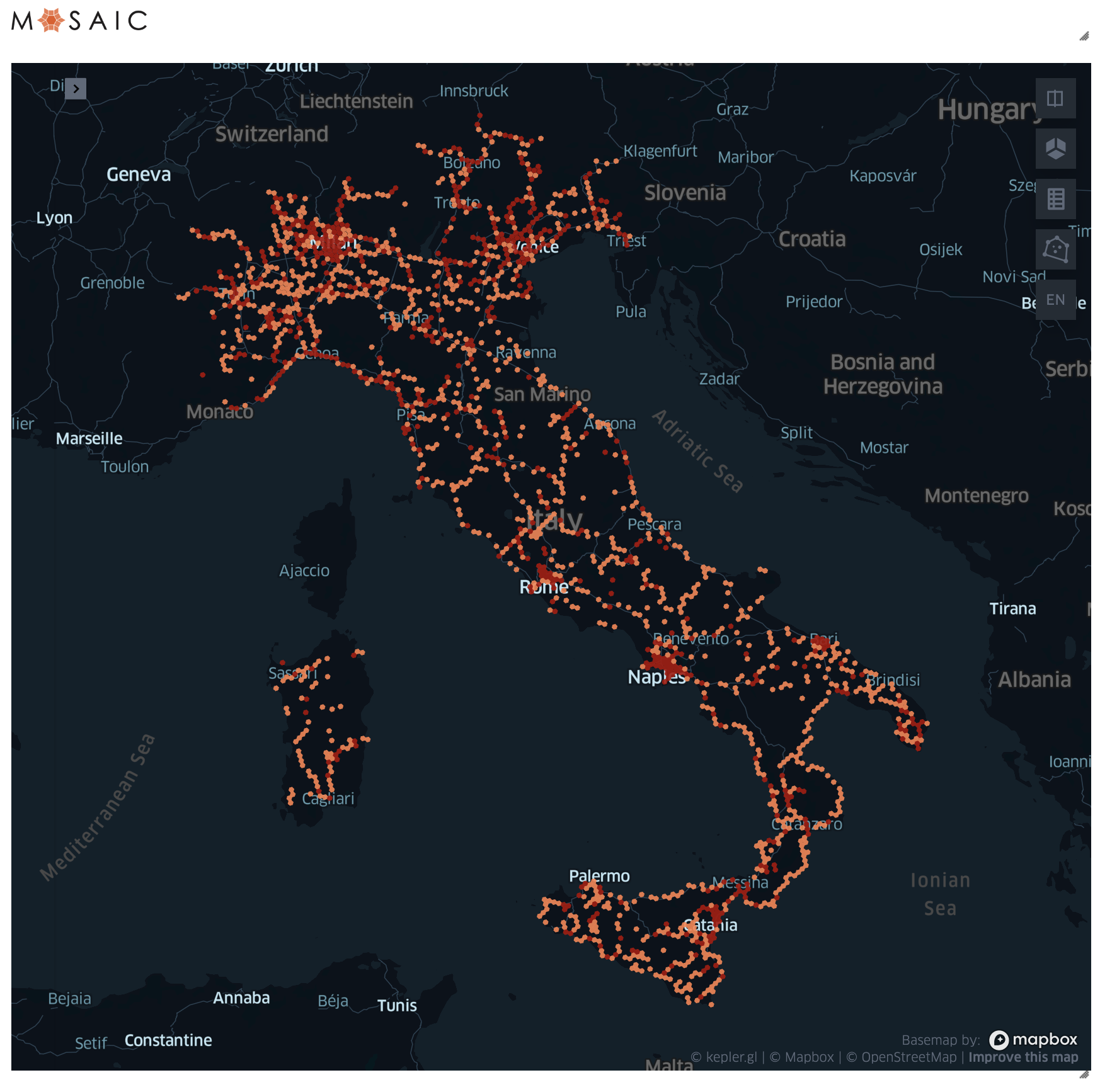 Train station density