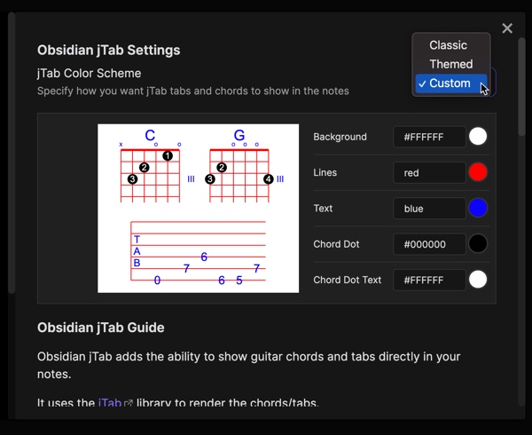 Color Settings Panel