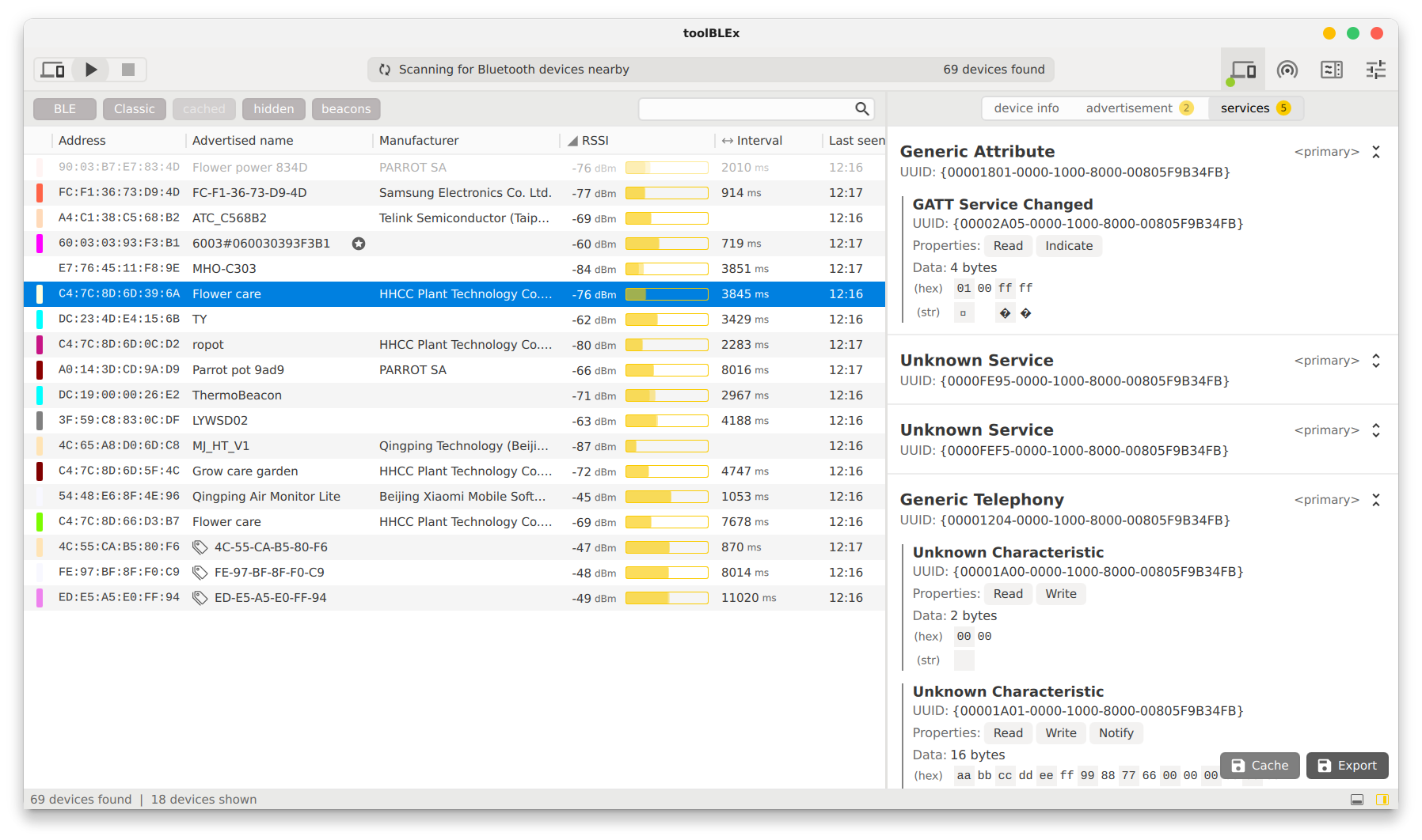 BLE device service read