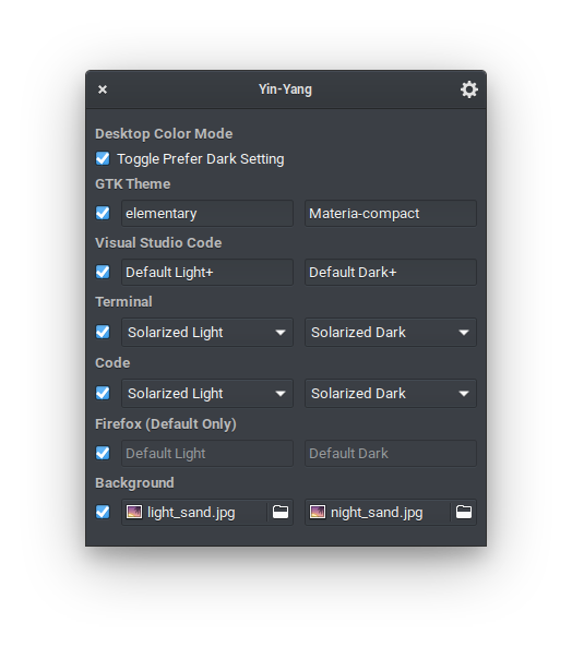 theme settings