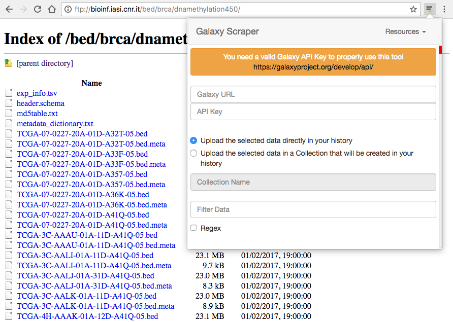 Galaxy Data Retrieval Extension