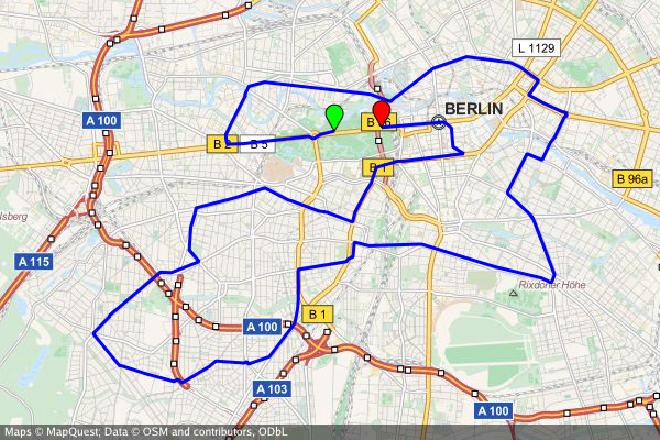 Static map of the Berlin Marathon