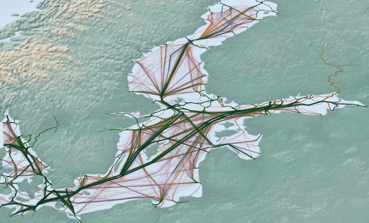 Summer and winter AIS tracks