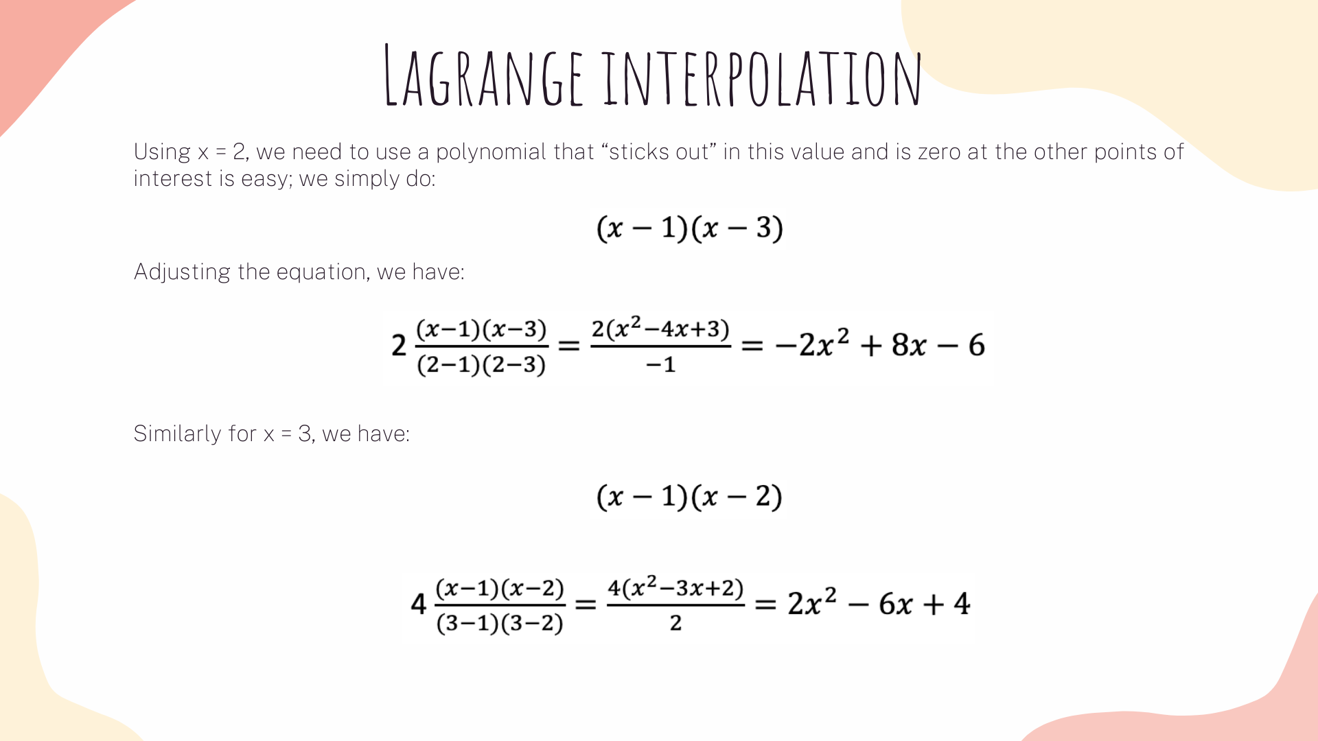 Lagrange interpolation