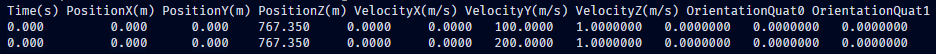 Sample section of log file