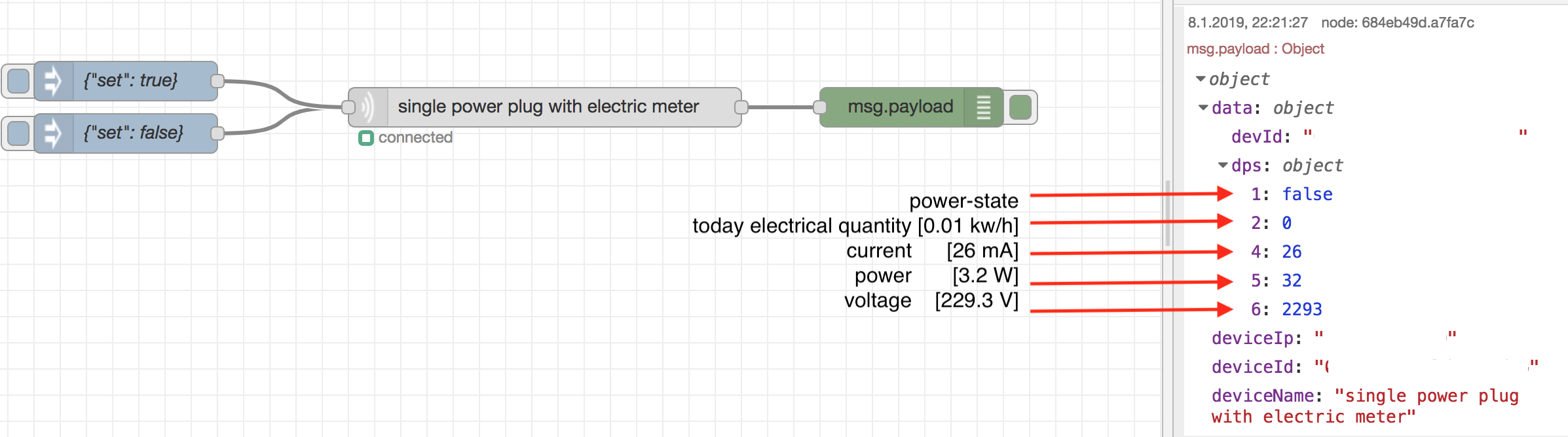 Input node with input and output format