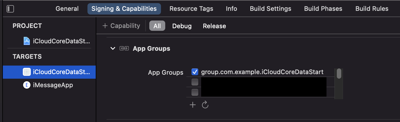 App Group setup