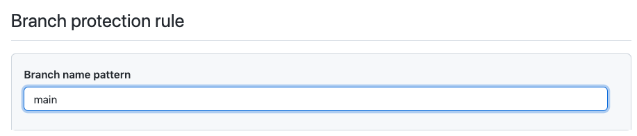 Put main for branch name pattern