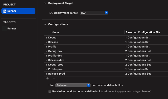 iOS Runner Config