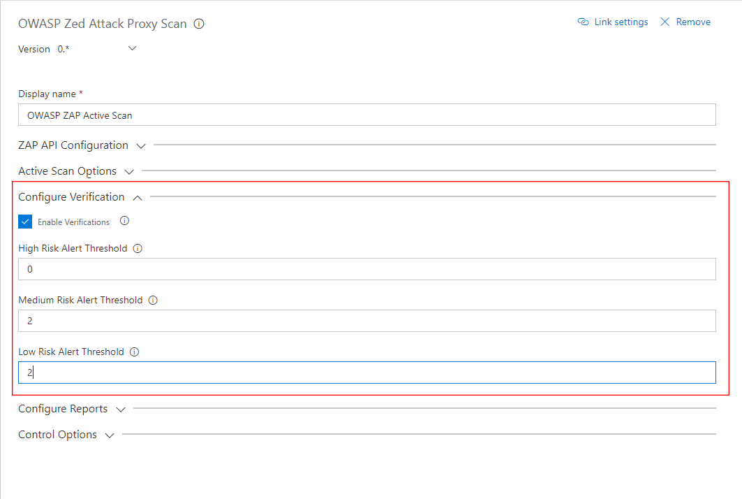 Configure Verification