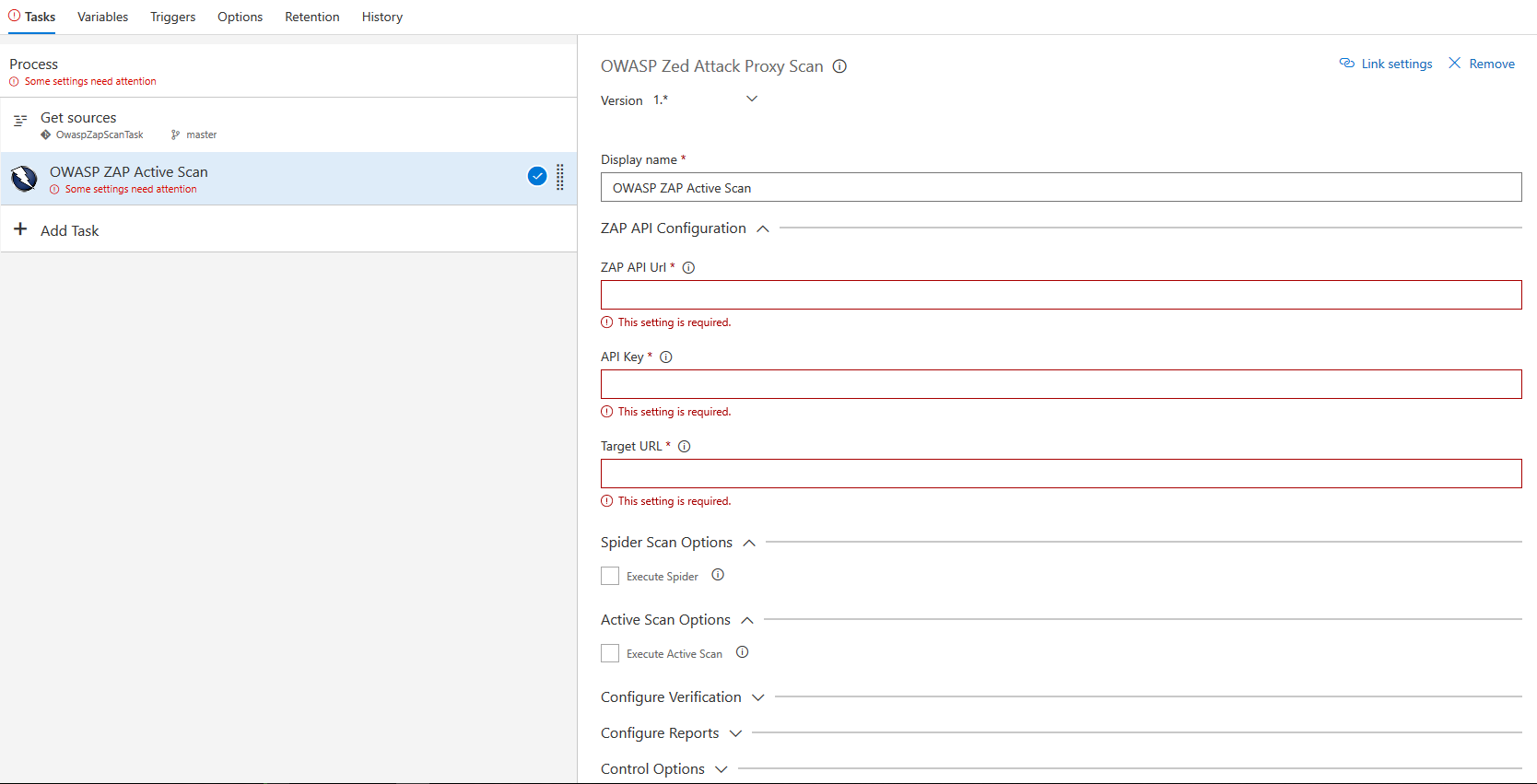 Required Configuration Options