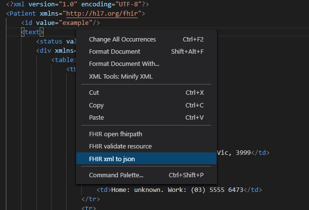 Convert XML FHIR resource to JSON