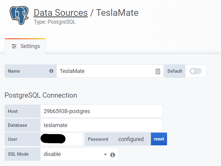 Grafana Postgres data source