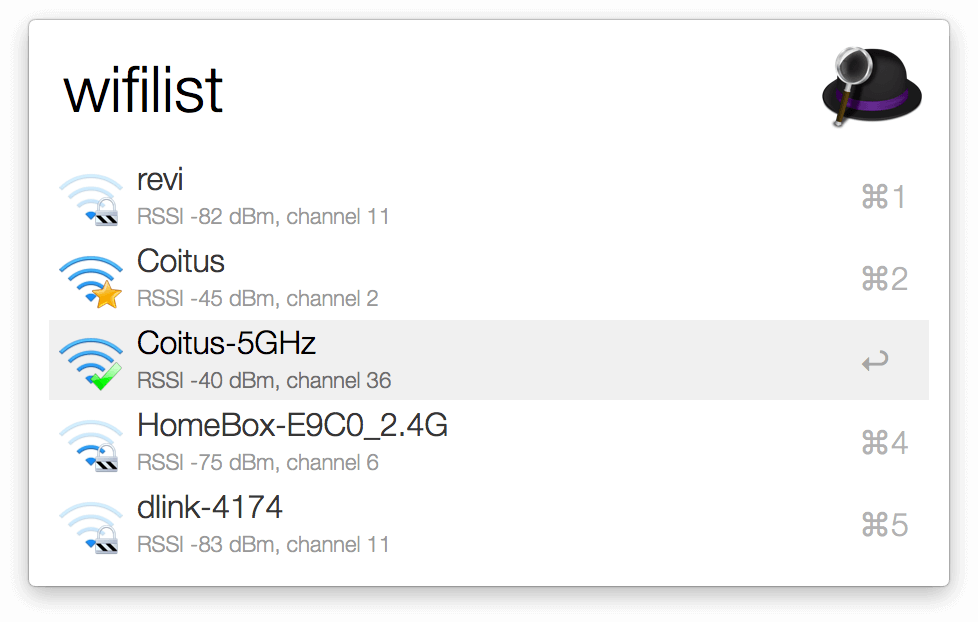 alfred-wifi-workflow-wifilist