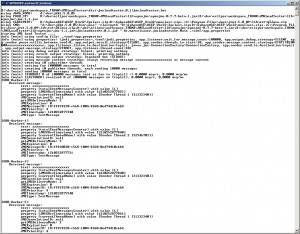 running JMS Load Tester printing all sent/received messages to STDOUT