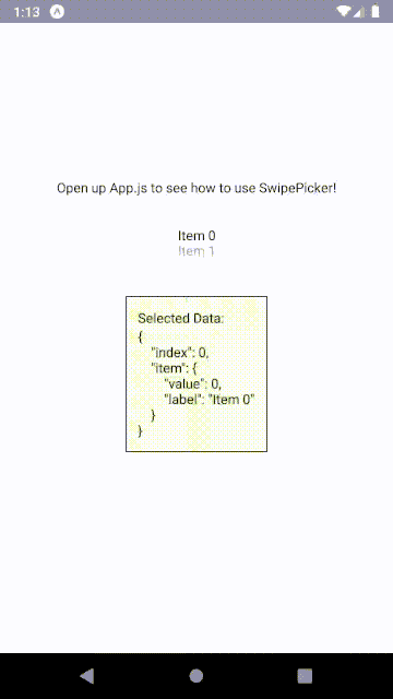 Swipe Picker Example