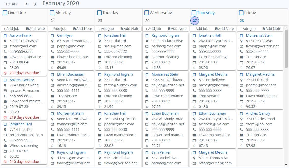 QCalendar example agenda view - planner